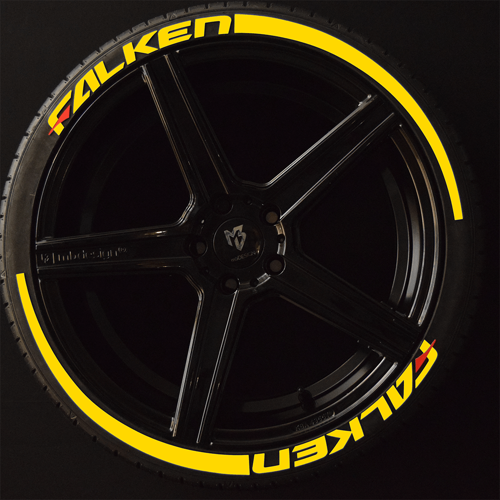 Falken Reifenschrift 1x Schrift Wings Gelb