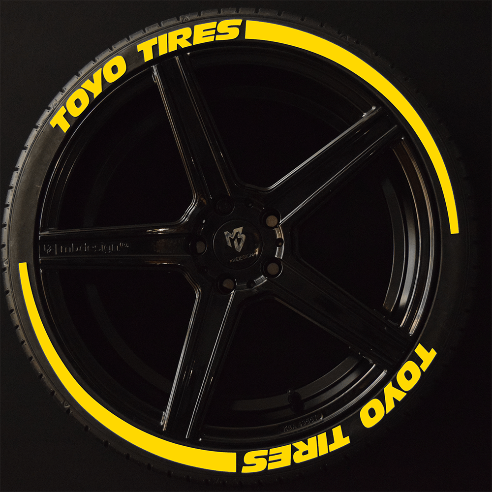 Toyo Tires Reifenschrift 1x Schrift Wings Gelb
