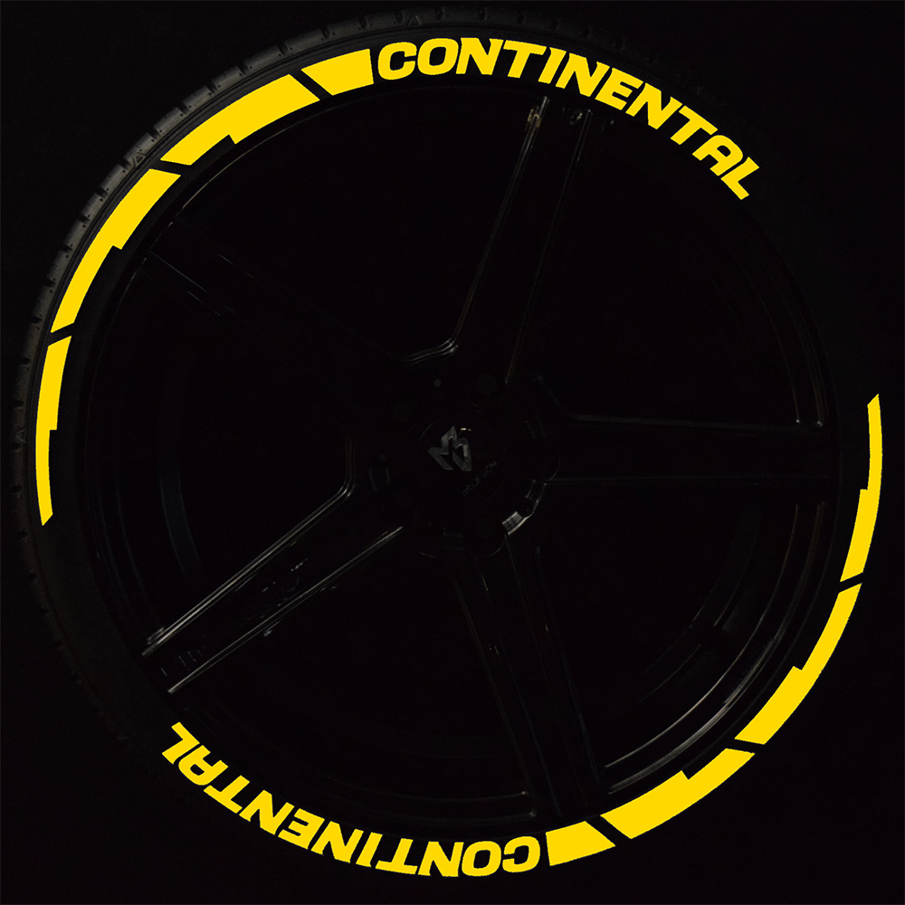 Continental Reifenschrift 2x Schrift Blockwings Gelb