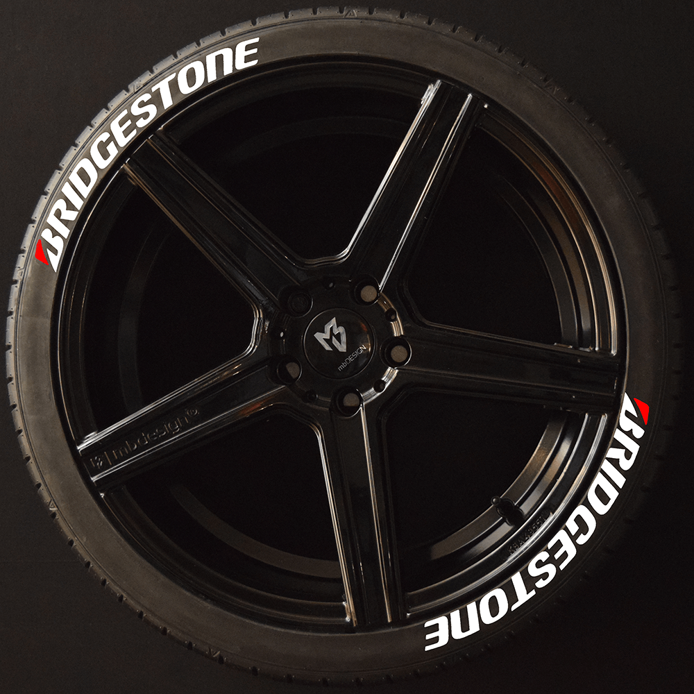 Bridgestone Reifenschrift 2x Schrift Weiß