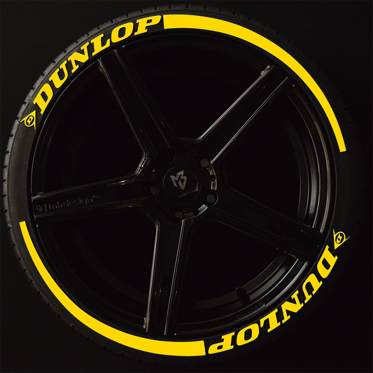 Dunlop Reifenschrift 1x Schrift Wings Gelb