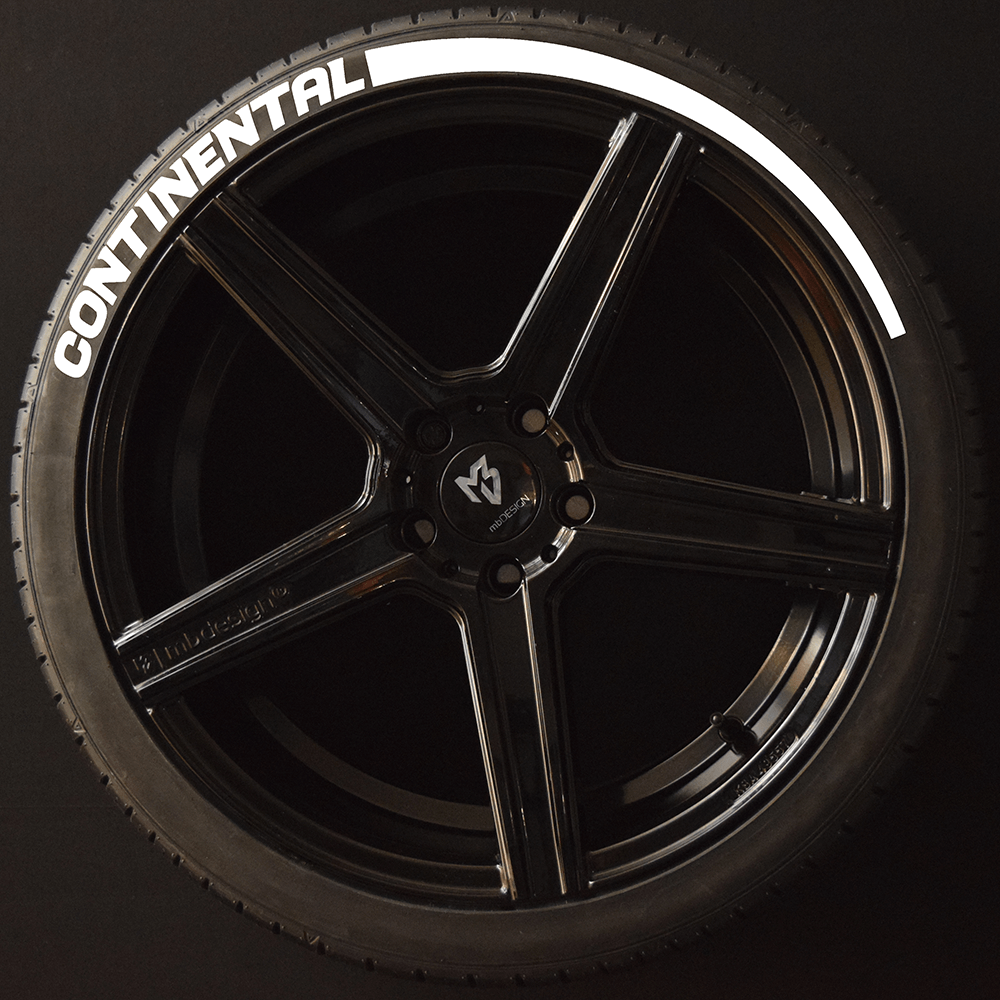 Continental Reifenschrift 1x Schrift Wing Weiß