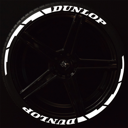 Dunlop Reifenschrift 2x Schrift Blockwings Weiß