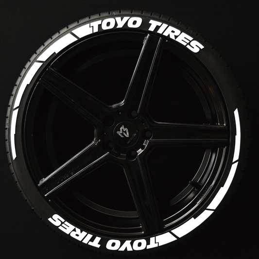 Toyo Tires Reifenschrift 2x Schrift Blockwings Weiß